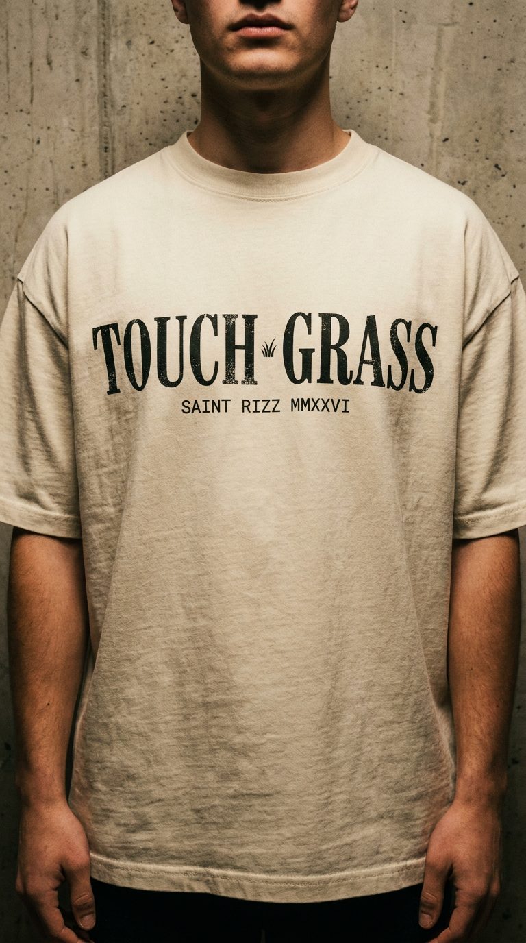 Touch Grass Tee — Bone