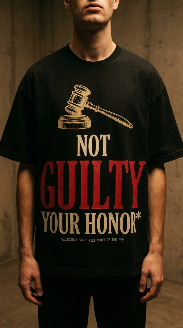 Not Guilty Your Honor Tee — Black