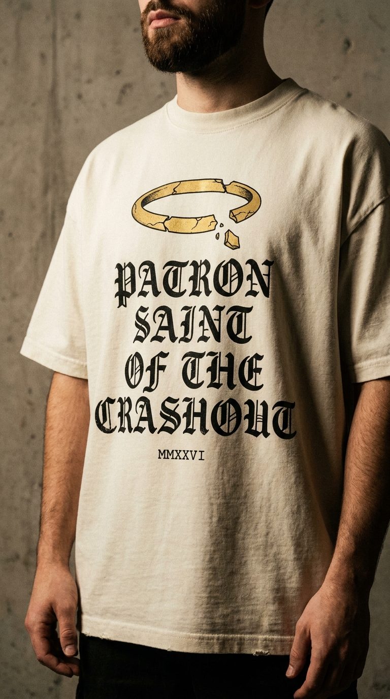 Patron Saint of the Crashout Tee — Bone