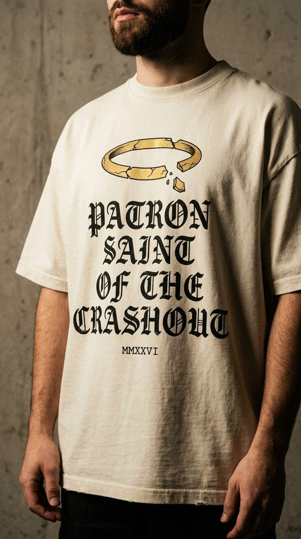 Patron Saint of the Crashout Tee — Bone
