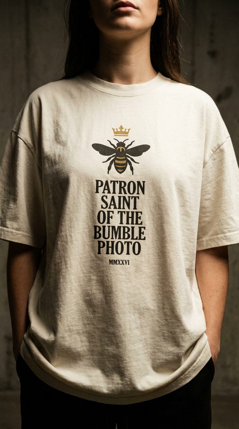 Patron Saint of the Bumble Photo Tee — Bone