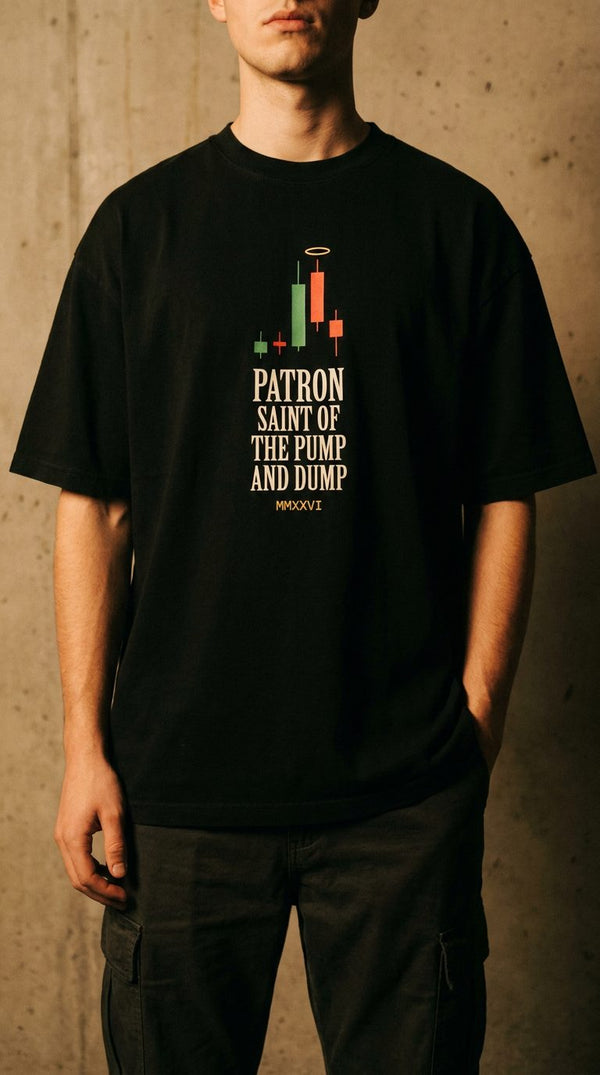 Patron Saint of the Pump and Dump Tee — Black