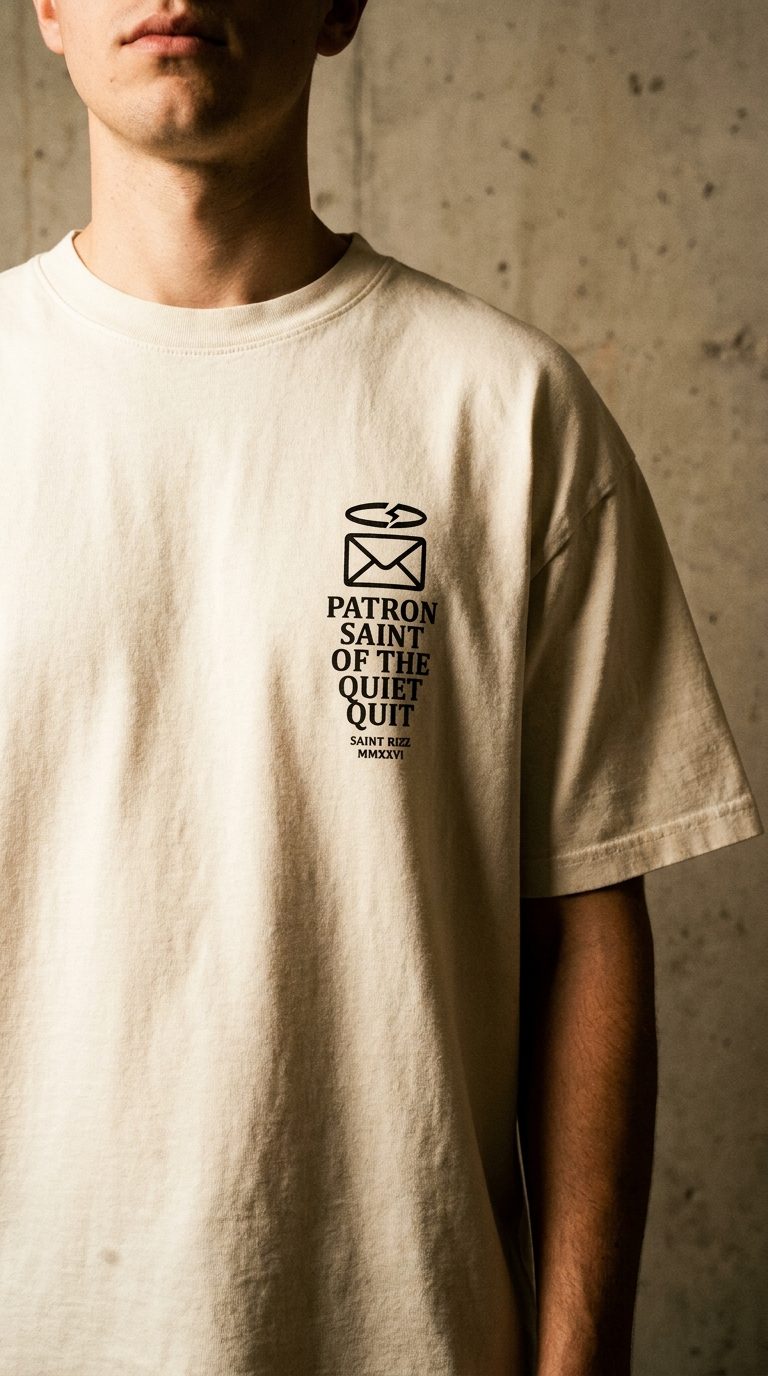 Patron Saint of the Quiet Quit Tee — Bone