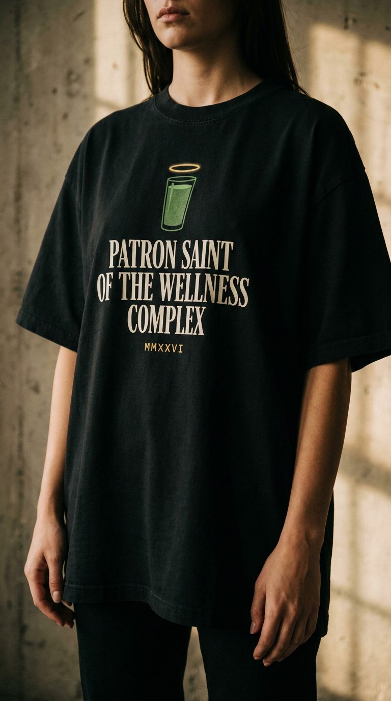 Patron Saint of the Wellness Complex Tee — Black